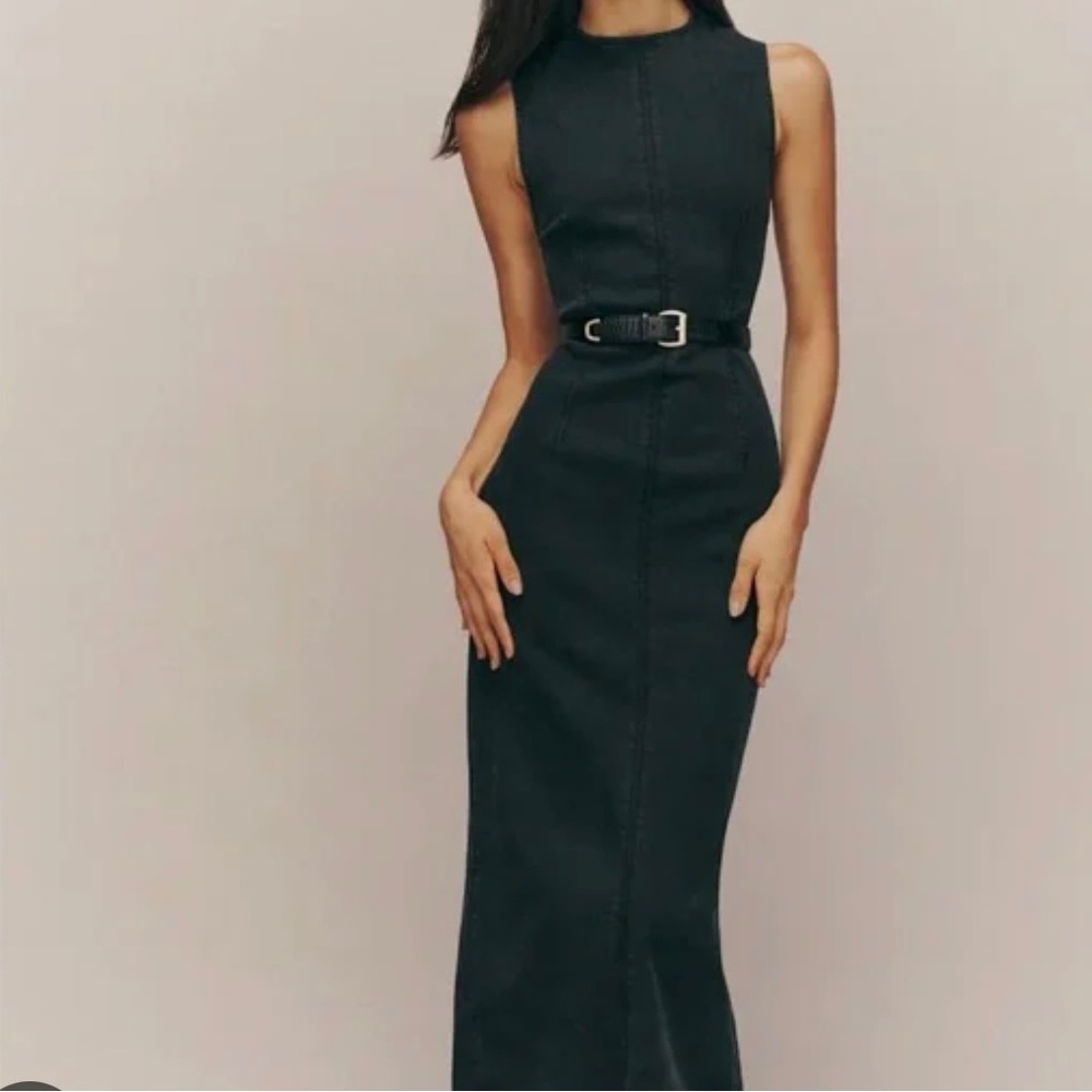 Reformation Black Denim Dress